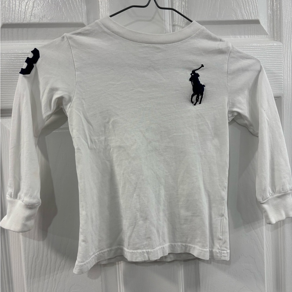 Polo by Ralph Lauren White Long Sleeve Kids Tee